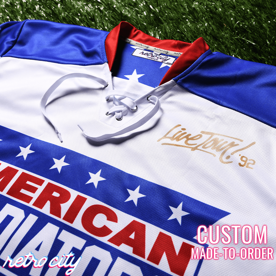 American Gladiators Lace-Up Hockey Sweater Jersey by Retro City Threads