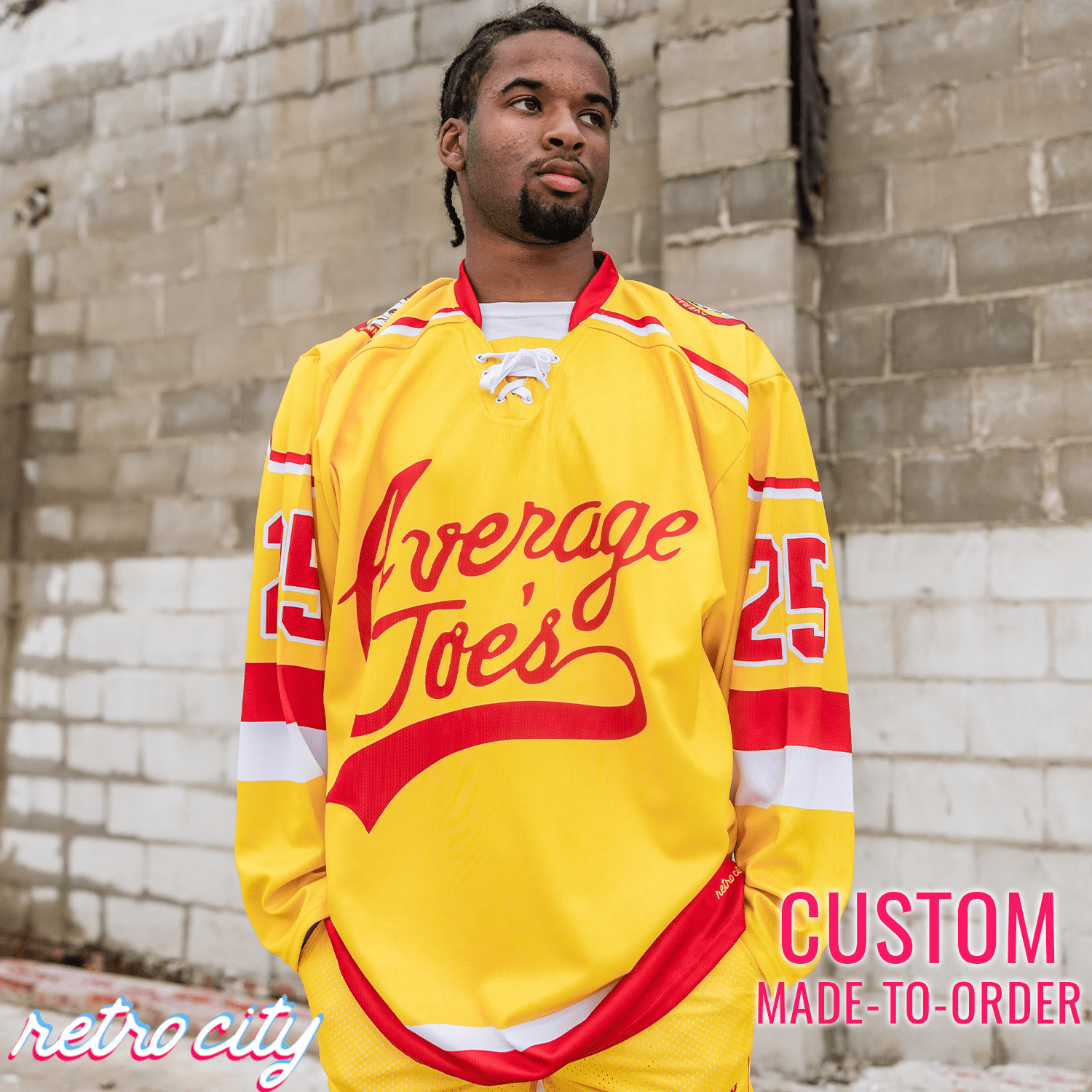 Average Joe's Gym Dodgeball Lace-Up Hockey Jersey Sweater by Retro City Threads