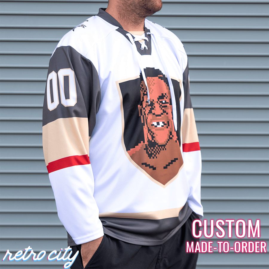 Las Vegas Golden Knighth Mike Tyson Punch Out Hockey Jersey by Retro City Threads
