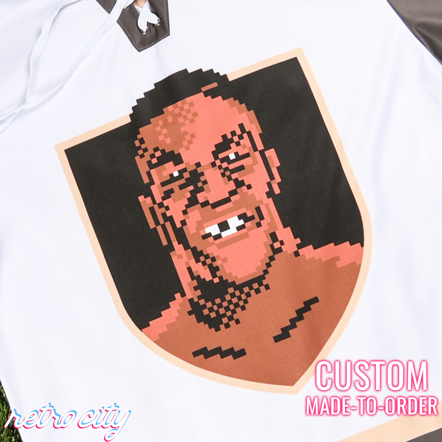 Las Vegas Golden Knighth Mike Tyson Punch Out Hockey Jersey by Retro City Threads