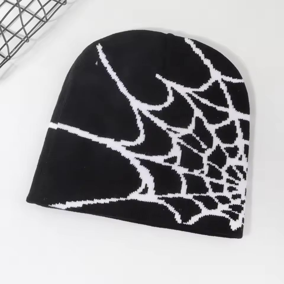 Spider Webbed Beanie by Streetwear Boulevard