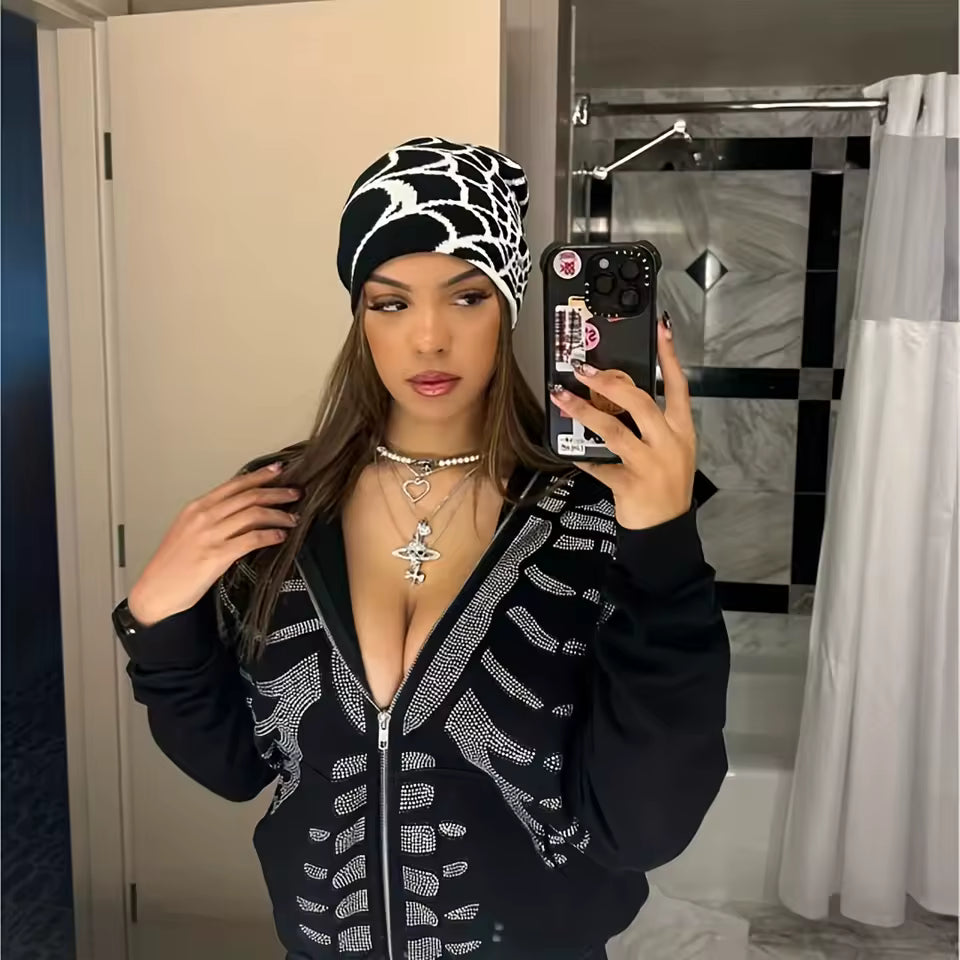 Spider Webbed Beanie by Streetwear Boulevard