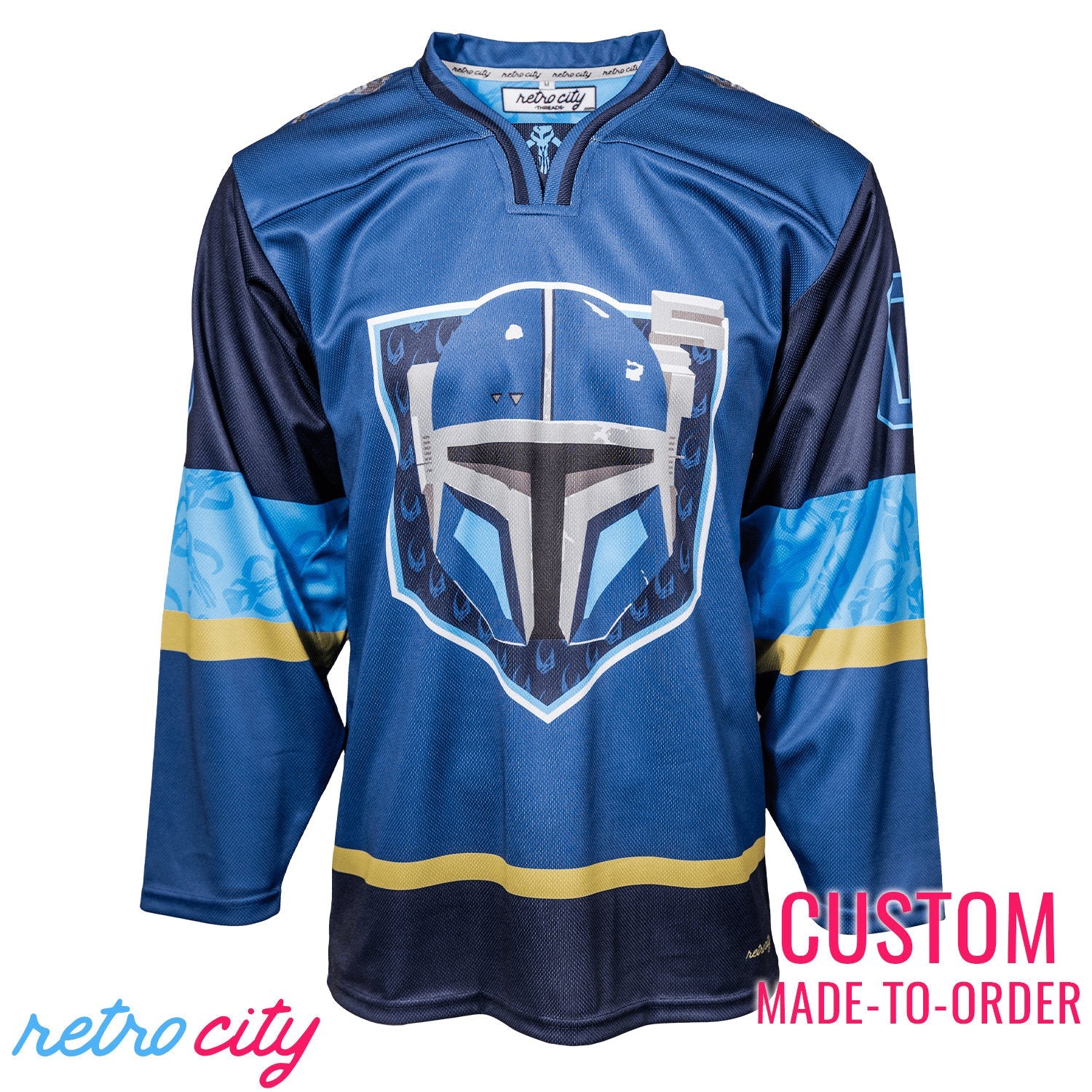 Paz Vizsla Bounty Hunters Din Djarin Hockey Jersey Sweater by Retro City Threads