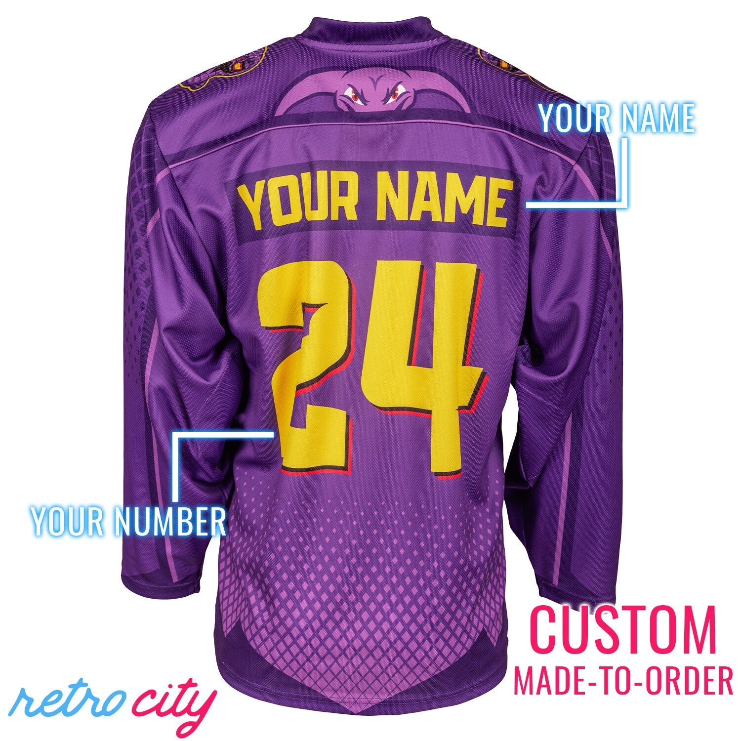 Arbok Kai PokéLeague Lace-Up Hockey Jersey Sweater by Retro City Threads