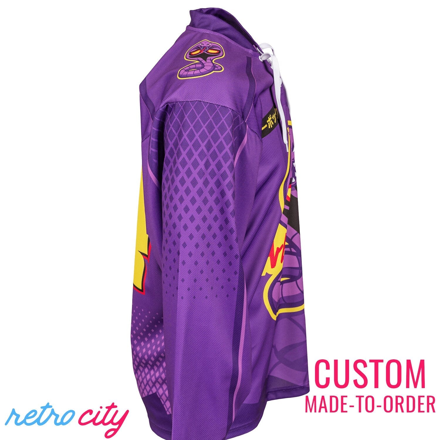 Arbok Kai PokéLeague Lace-Up Hockey Jersey Sweater by Retro City Threads