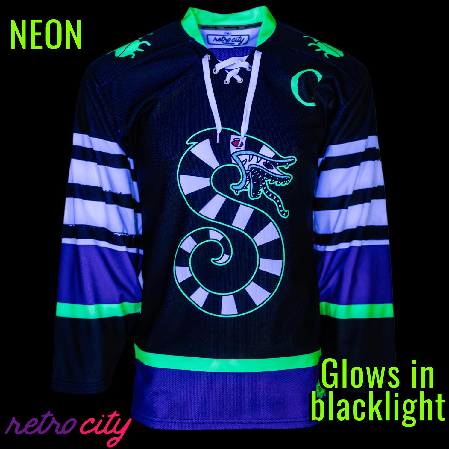 Poltergeist Lace-Up Hockey Jersey Sweater NEON by Retro City Threads