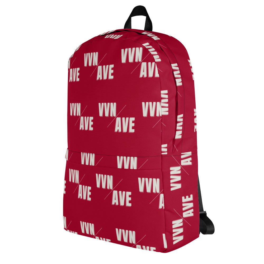VVN/AVE Graphic Pattern Backpack (Carmine - Red) - VVNTAGE AVENUE