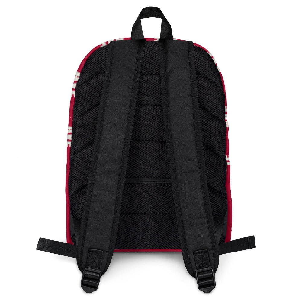 VVN/AVE Graphic Pattern Backpack (Carmine - Red) - VVNTAGE AVENUE