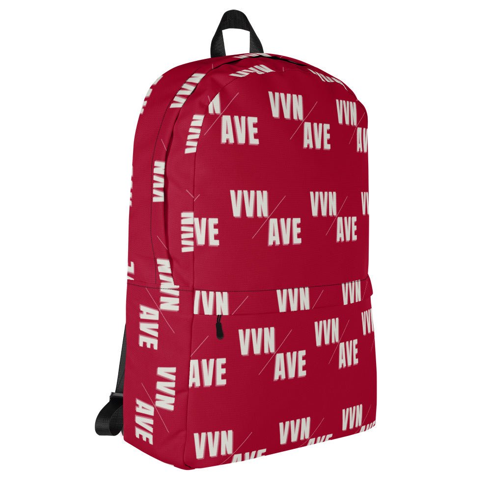 VVN/AVE Graphic Pattern Backpack (Carmine - Red) - VVNTAGE AVENUE