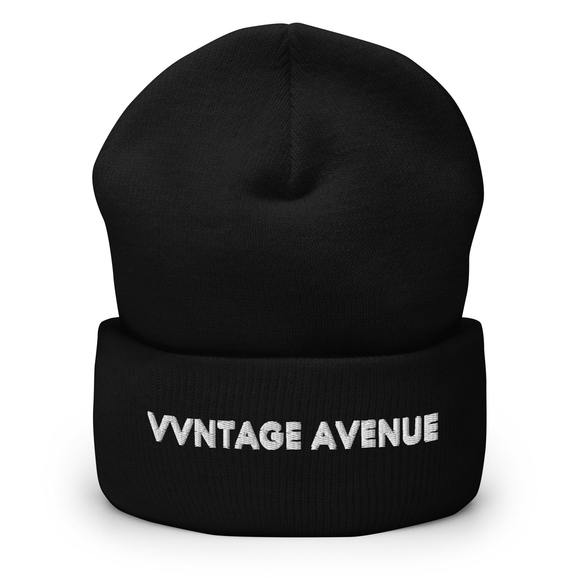 VVNTAGE Cuffed Beanie (White Print) - VVNTAGE AVENUE