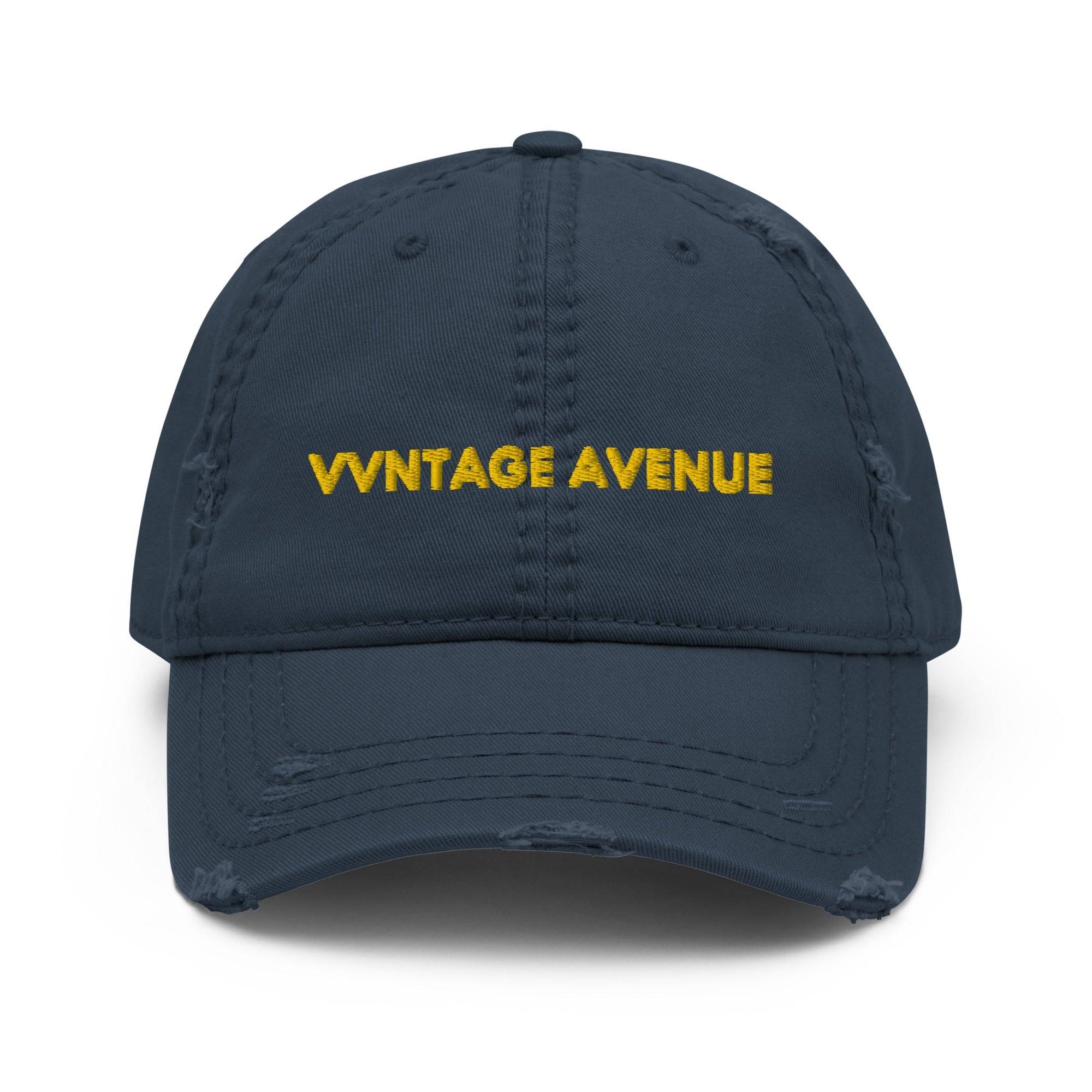 VVNTAGE Distressed Dad Hat (Gold Print) - VVNTAGE AVENUE